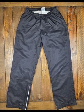 Women's Varsity Blac Athletic Lined Track Pants Size S-30 Zippered Ankle Opening